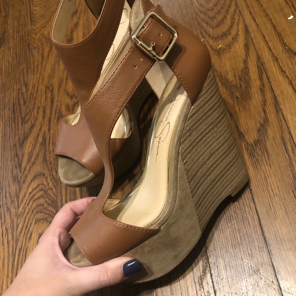 Jessica Simpson Brown Wedges - Picture 2 of 5